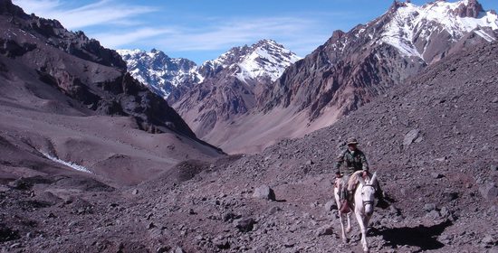 údolí Horcones cestou z Aconcaguy, Argentina, 23. ledna 2006