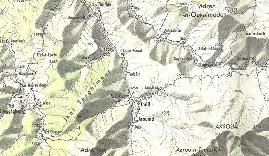 Mapa - Jebel Toubkal (4167m)