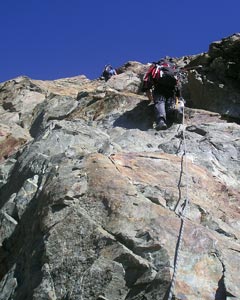 Výstup do sedla Mitterkarjoch (3470m) - odhadem obtížnost 4- UIAA.