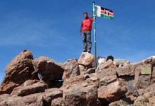 Martin on the summit of Mt. Kenya - Point Lenana (4985m).