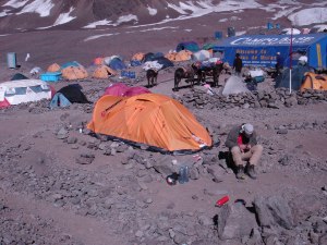 Plaza se Mulas - base camp (4270m) under Aconcagua (6962m), Argentina, 18. 1. 2006