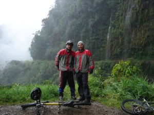 Vladimir and Martin during their break in the jungle on the world's most dangerous road, Bolivia, 11. 2. 2006