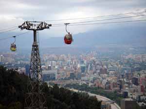 General view from San Cristďż˝al hill on city of Santiago, Chile, 26. 2. 2006