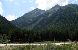 Hluboko zařízlá údolí Kavkazu, Rusko, 20. července 2009.
