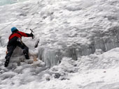 Lezení v ledu - Velký Javor (Grosser Arber), Německo.