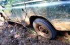 Bogged down by a jeep on the first day on Chogoria Route.