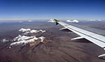 Přelet z La Paz do Aricy nad nádhernými kužely šestitisícových vulkánů, Bolívie/Chile