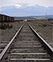 Prázdné koleje na trase Arica - La Paz, Visviri, Chile