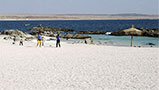 Bílá písečná pláž v Bahía Inglesa, Chile