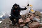 Aleš na vrcholu Cerro Plata (6000m), Cordón del Plata, Argentina.