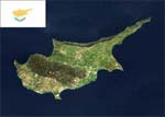 Ostrov Kypr, vlajka Kyperské republiky.