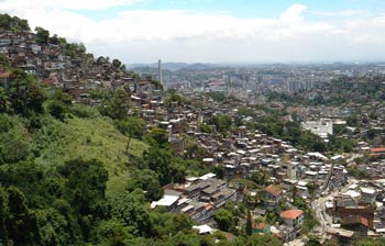 Favela Rocinha, Rio de Janeiro, Brazílie.