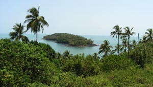 Pohled na Ďáblův ostrov, Francouzská Guyana.
